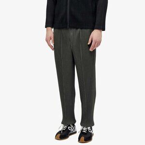Homme Plisse Issey Miyake Pleated Slim Leg Pant Size 2 S Mens Dark Green $519